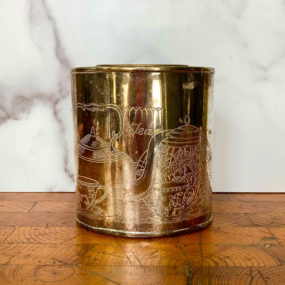 Vintage Oval Silver Tea Storage Container